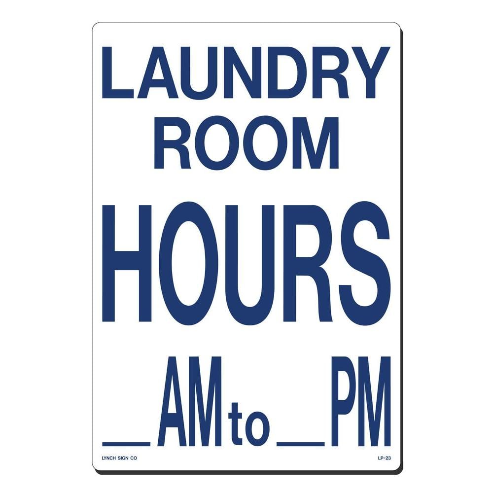 10 in. x 14 in. Laundry Room Hours AM – PM Sign Printed on More Durable, Thicker, Longer Lasting Styrene Plastic - Hercitys
