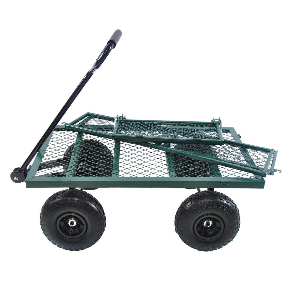 3.5 cu. ft. Metal Garden Cart, Green - Hercitys