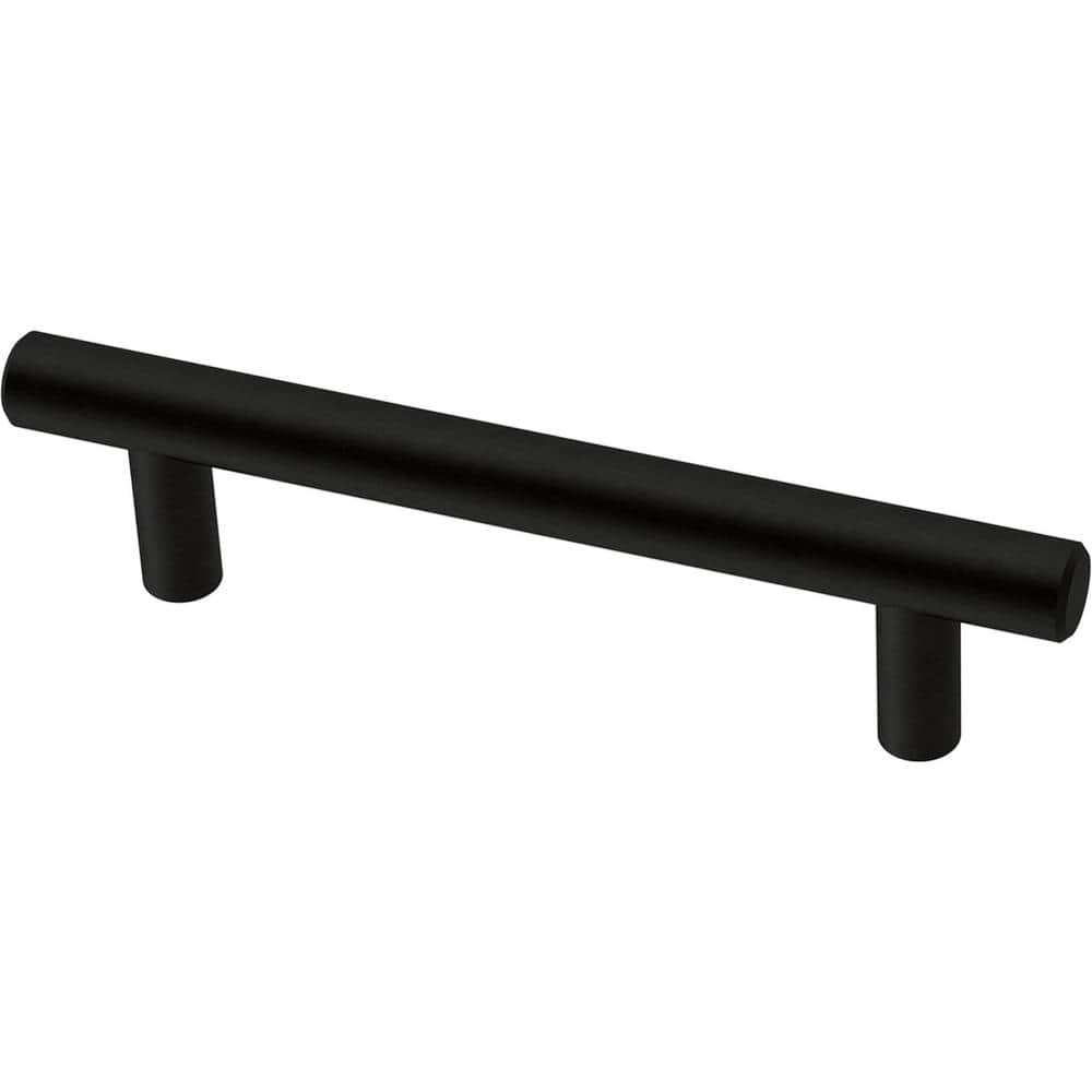 10-Pack Solid Bar 3-3/4 in. (96 mm) Modern Matte Black Cabinet Drawer Bar Pulls - Hercitys