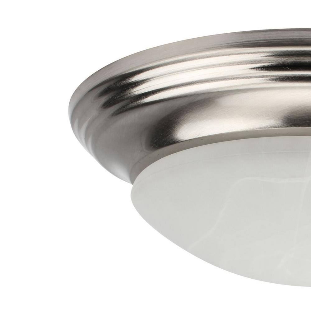 14.12 in. 1-Light Brushed Nickel LED Flush Mount - Hercitys