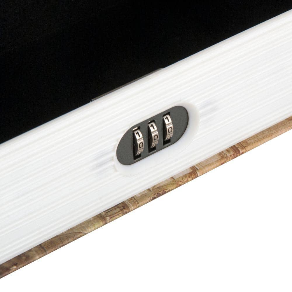 0.03 cu. ft. Steel Paris Book Lock Box Safe with Combination Lock, Tan - Hercitys