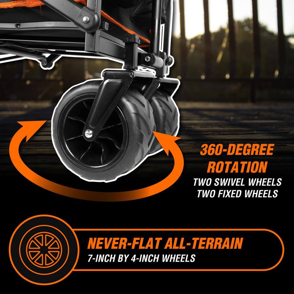 3.125 cu. ft. Folding 600D PVC Fabric Wagon and Utility Garden Cart - Hercitys