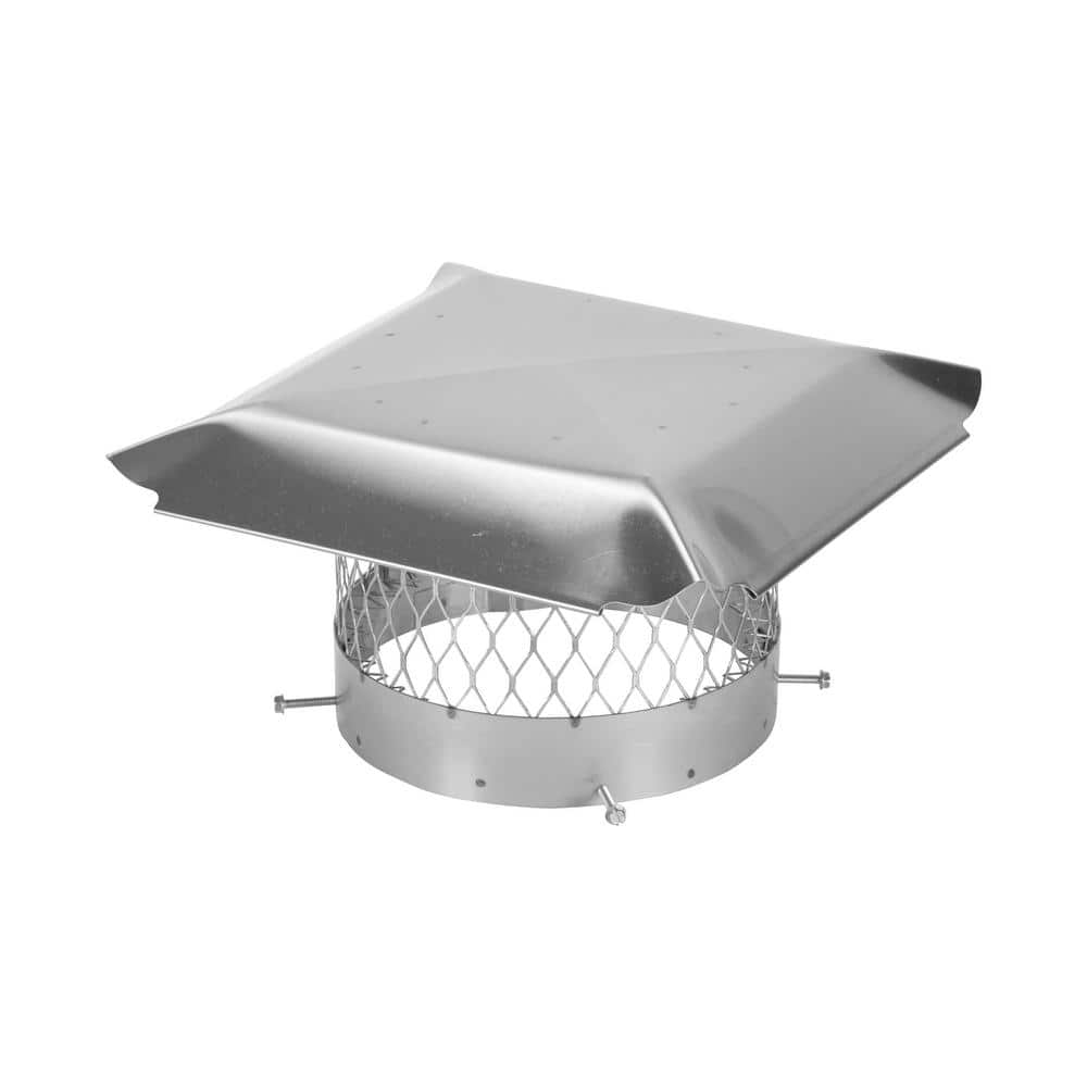 10 in. Round Bolt-On Single Flue Chimney Cap in Stainless Steel - Hercitys