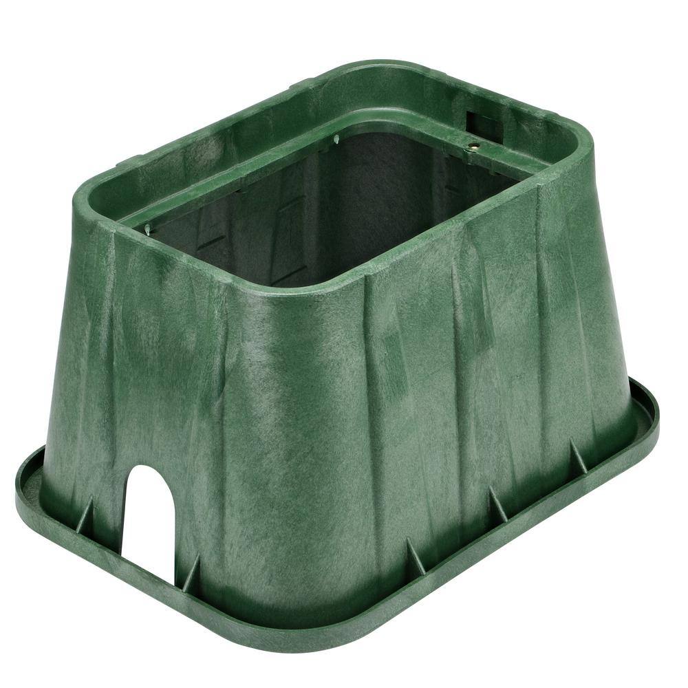 14 in. X 19 in. Rectangular Pro-Spec Series Valve Box & Cover, 12 in. Height, Green Box, Green ICV Cover - Hercitys