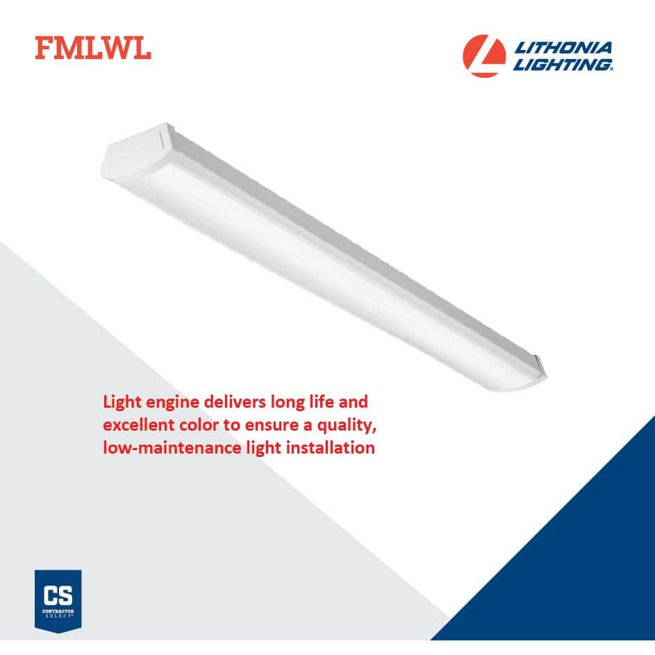 40-Watt 4 ft. White Integrated LED Flush Mount Light - Hercitys