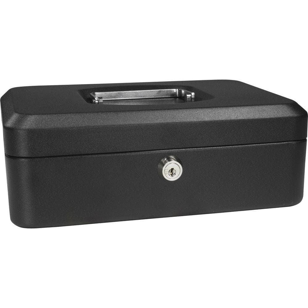 0.05 cu. ft. Steel Cash Box Safe with Key Lock, Black - Hercitys