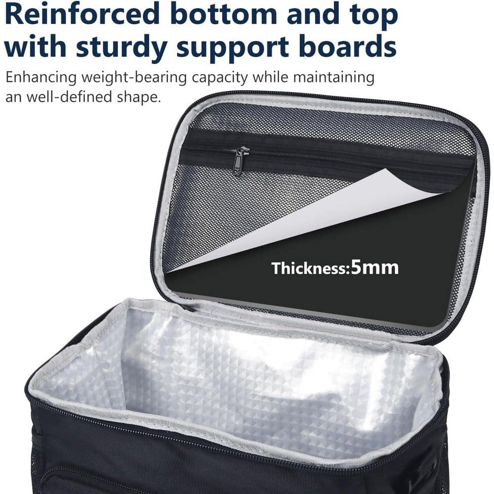 11 qt. 10L Insulated Leak Proof Lunch Box Bag Cooler with Food Grade Aluminum Lining and EPE Foam Insulation Black - Hercitys