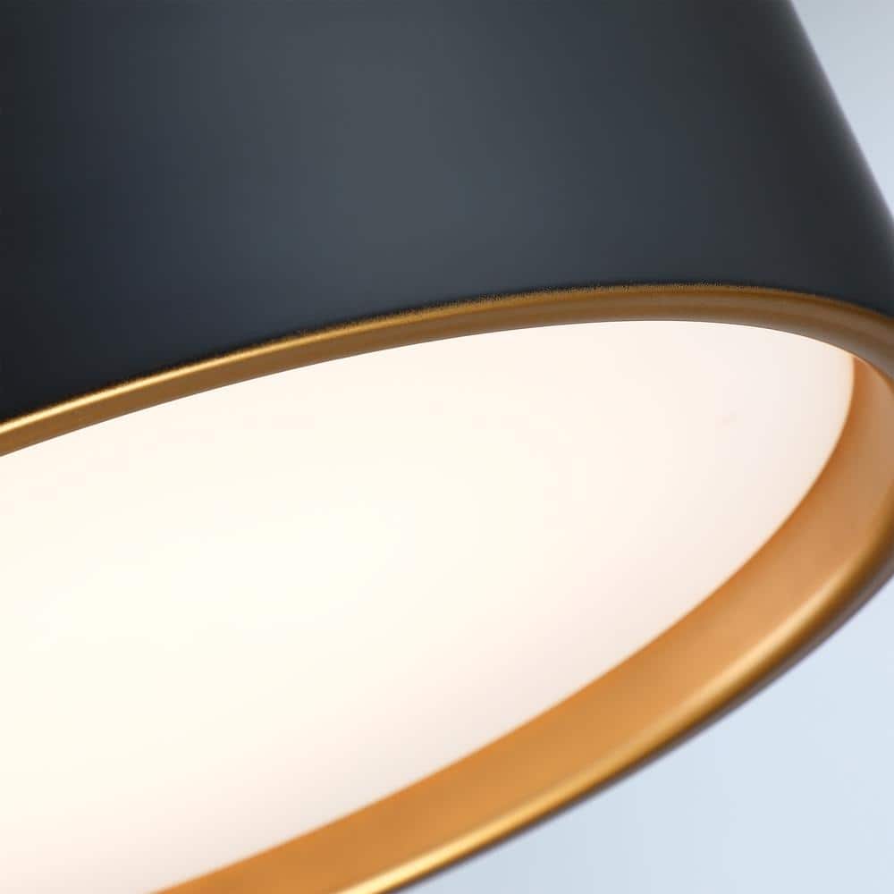 14 in. LED Modern Black Dimmable Flush Mount Ceiling Light - Hercitys