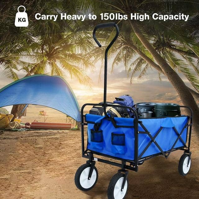 3 cu. ft. Steel Garden Cart, Blue - Hercitys
