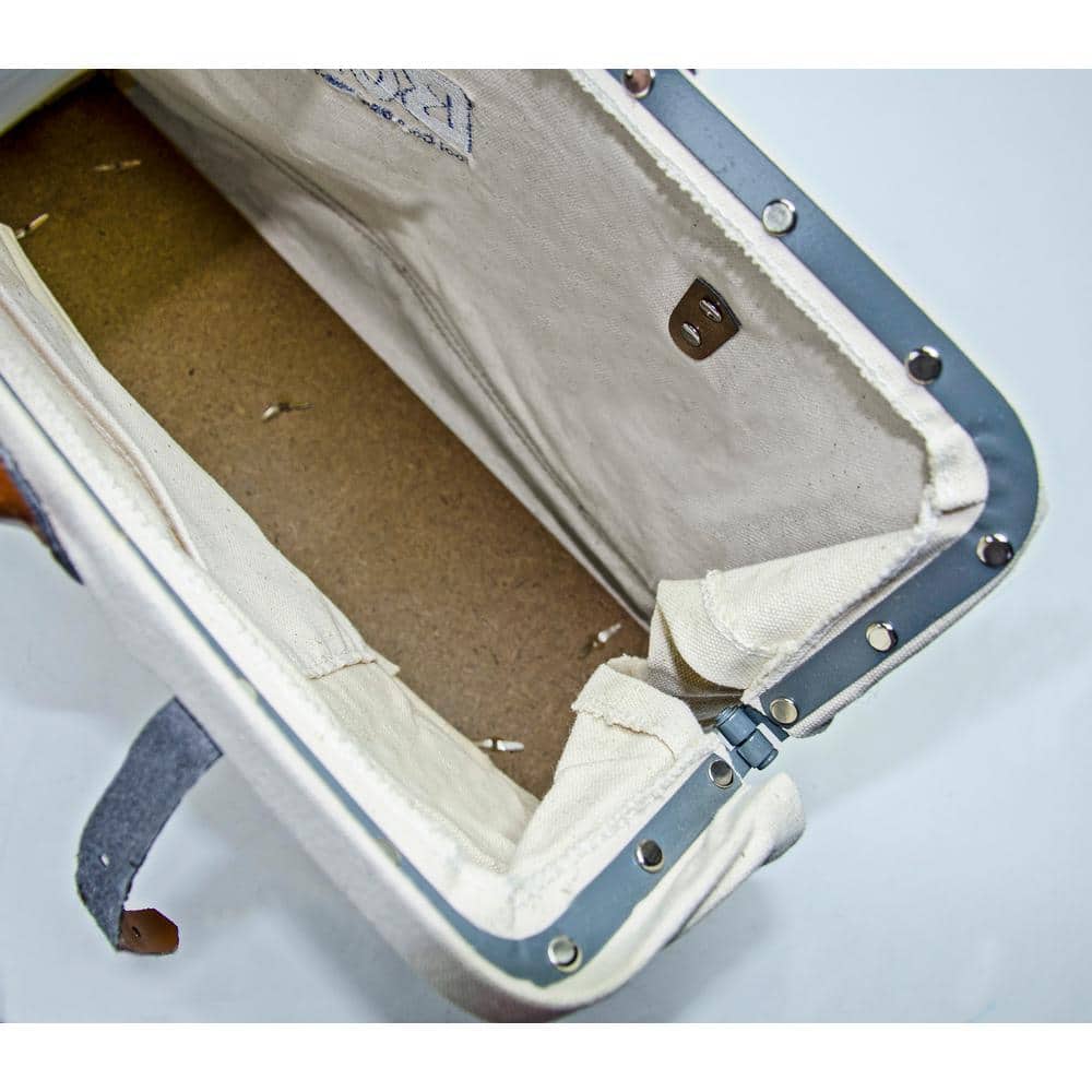 24 in. Canvas Tool Bag with Leather Bottom - Hercitys