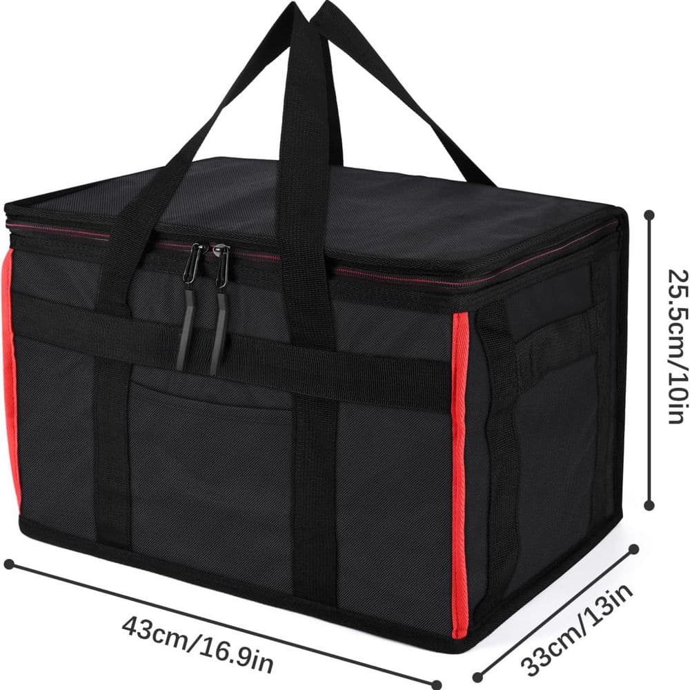 32 qt. Insulated Reusable Grocery Bags 2-Pack XL Cooler Bags with Hard Bottom Insert Stands Upright Sturdy Zipper Bag - Hercitys