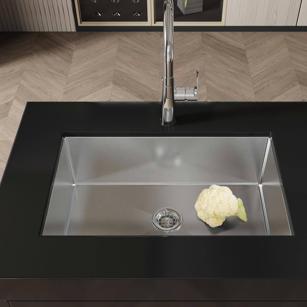 30 in. Multifunctional Undermount Single Bowl Nano Gray Stainless Steel Kitchen Sink (Sink Only) - Hercitys