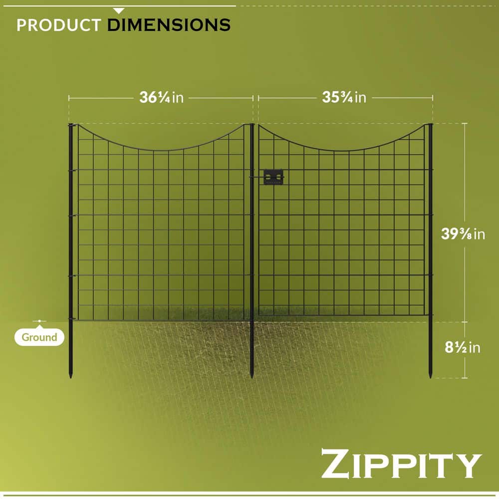 3 ft. W x 3.25 ft. H Black Metal Zippity Gate with 4-Fence Panels - Hercitys