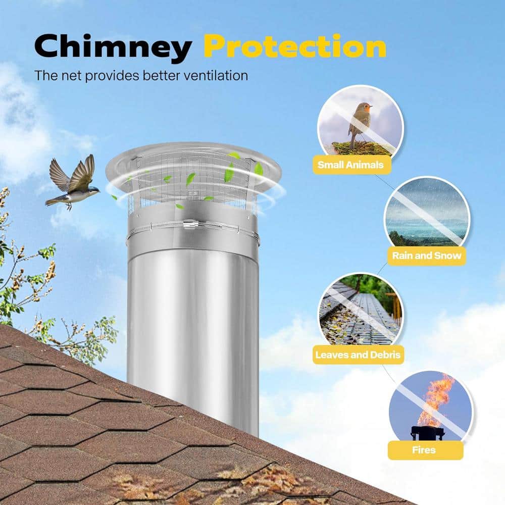 12 in. x 12 in. Round Adjustable Galvanized Steel Cone Top Chimney Cap - Hercitys