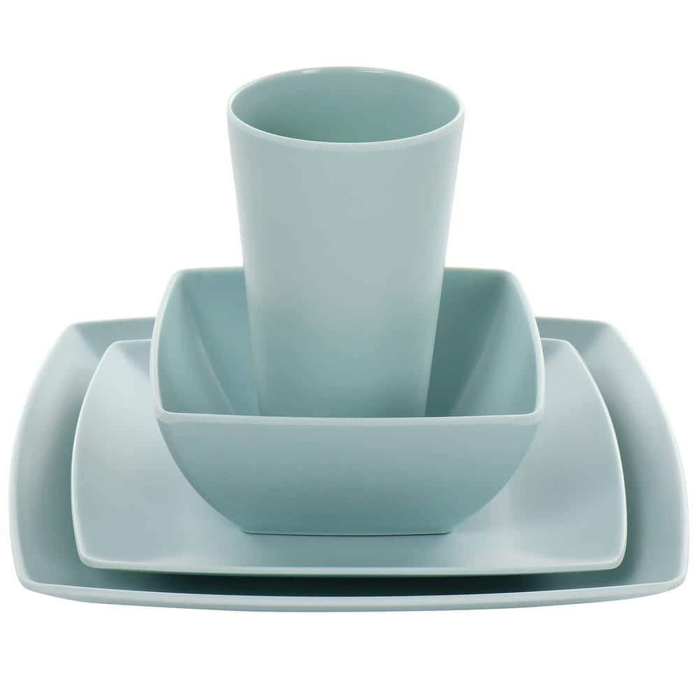 16 Piece In Mint Square Dinnerware Set Grayson Melamine - Hercitys