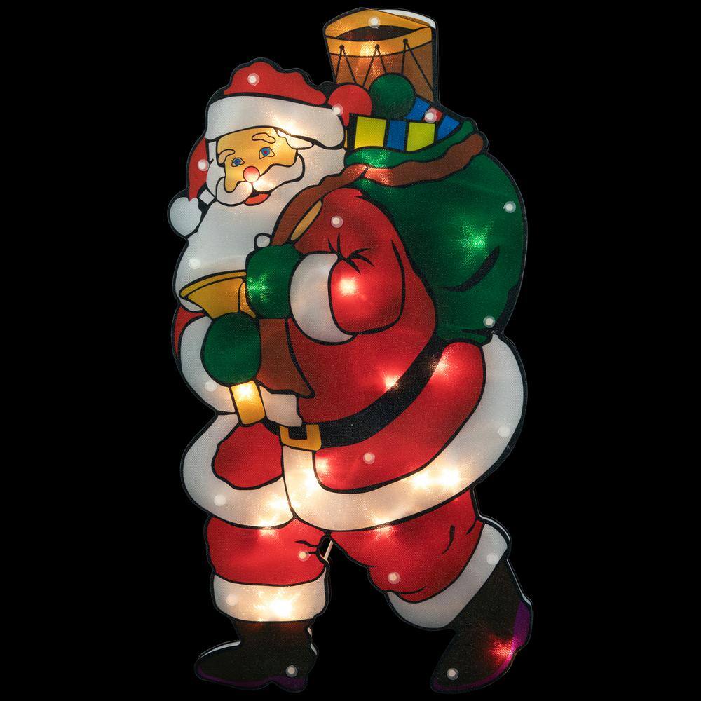 17.75 in. Lighted Santa Claus Christmas Window Silhouette - Hercitys