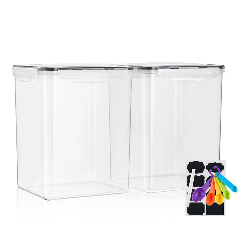 2-Pack Airtight Dry Food Storage Containers with Lids, Labels and Marker – Pantry Organization - Hercitys