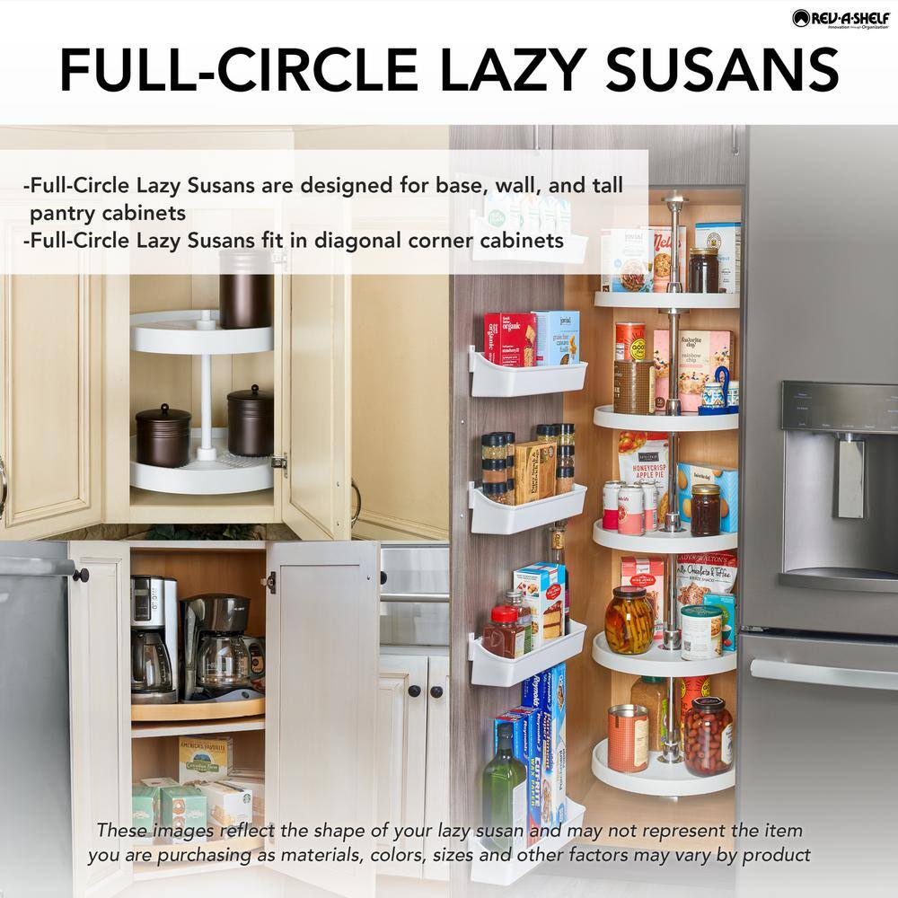 20 in. Almond Polymer Full Cir Lazy Susans 3-Shelf - Hercitys