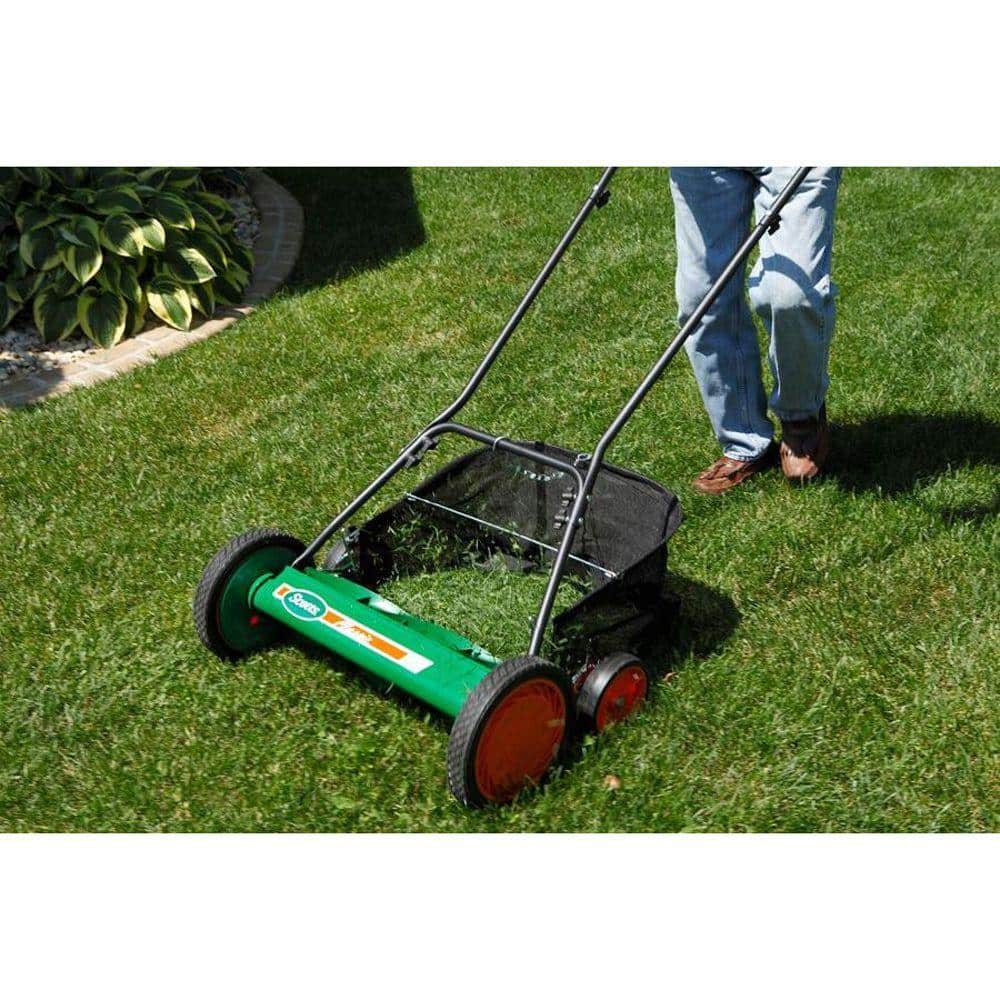 20 in. Manual Walk Behind Reel Lawn Mower, Includes Grass Catcher - Hercitys