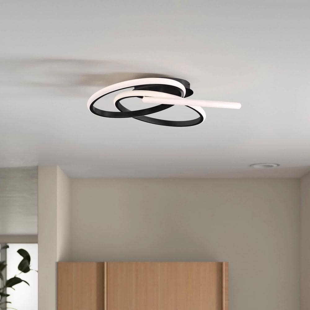 20.47 in. 1-Light Modern Linear Integrated LED Flush Mount Ceiling Lighting Fixtures - Hercitys