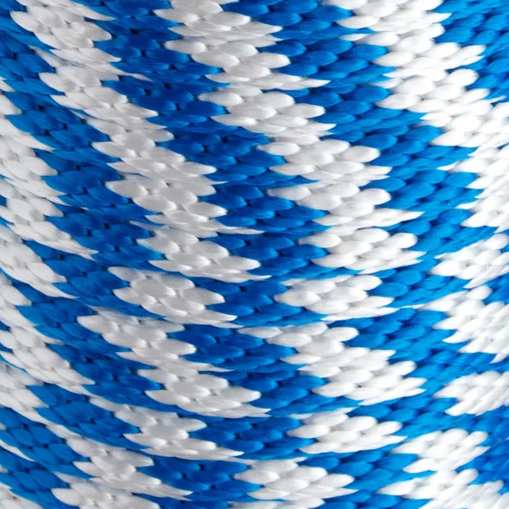 3/8 in. x 600 ft. Polypropylene Multi-Filament Solid Braid Derby Rope, Blue/White - Hercitys