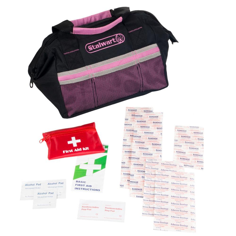 55-Piece Pink Emergency Roadside Kit with Travel Bag - Hercitys
