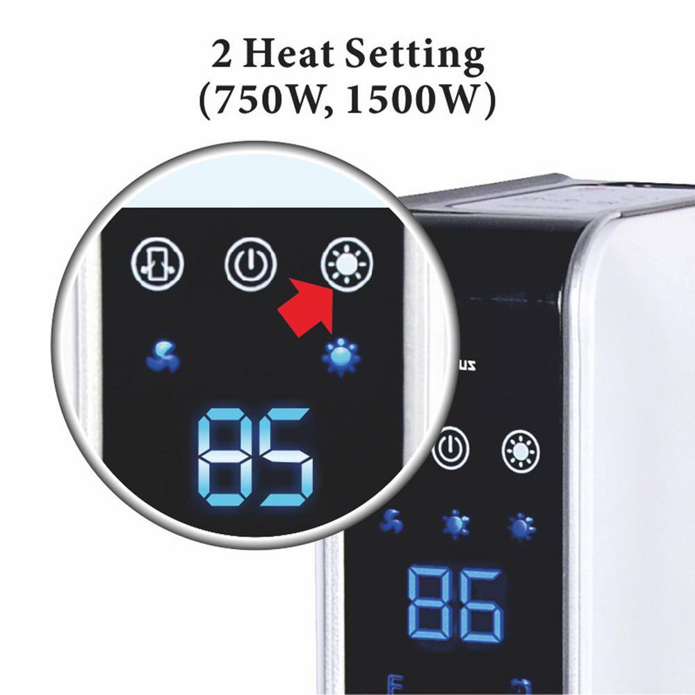 29 in. Oscillating Electric Furnace Tower Heater with Digital Temperature Readout and Remote - Hercitys