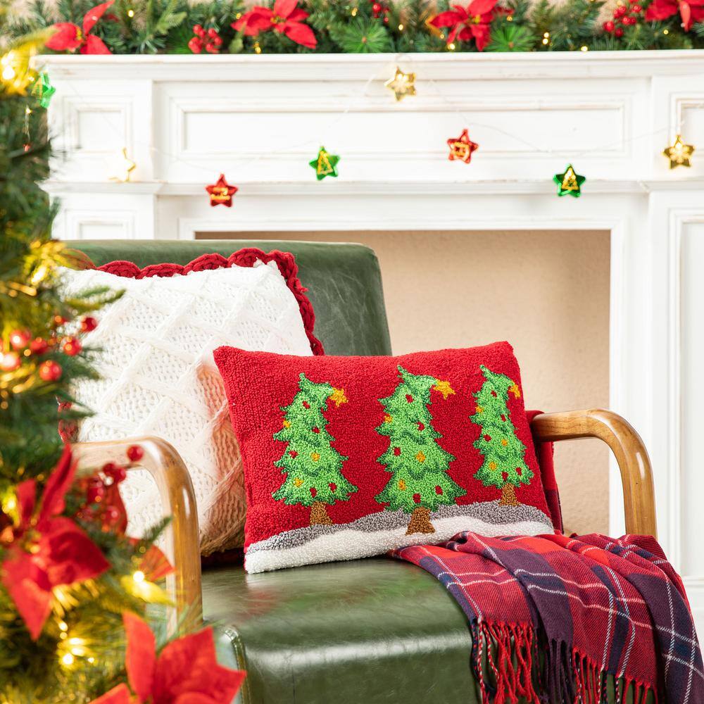 12 in. H Hooked Bent Trees Pillow - Hercitys