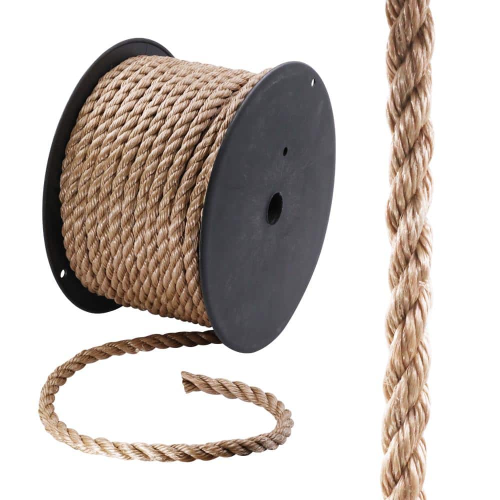 5/8 in. x 1 ft. Brown Twisted Polypropylene Rope - Hercitys