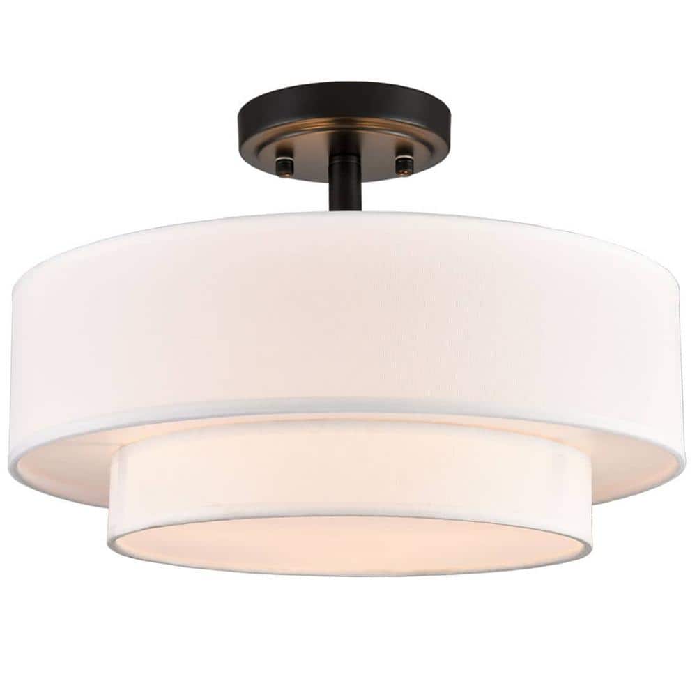 18.11 in. 3-Light Black Flush Mount with No Glass Shade and No Light Bulb Type Included (1-Pack) - Hercitys