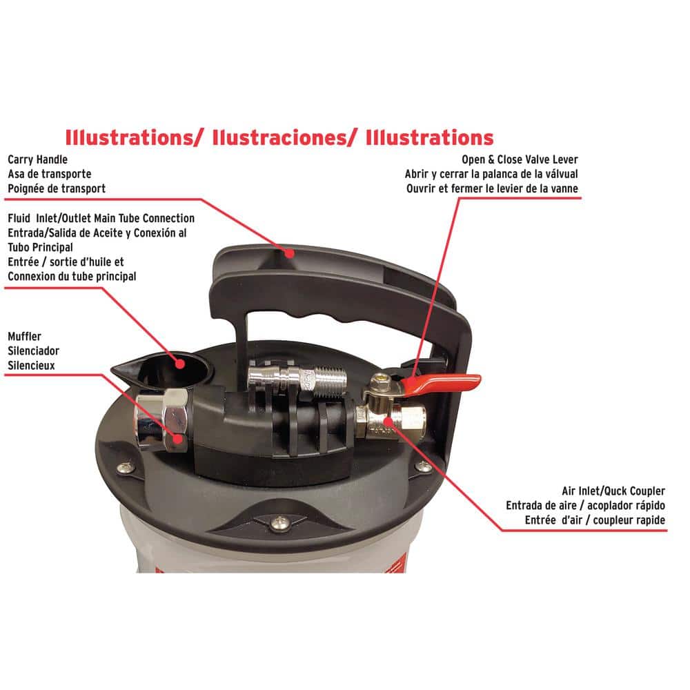 0.5 Gal Pneumatic Air Operated Brake Fluid Bleeder/Exchanger - Hercitys