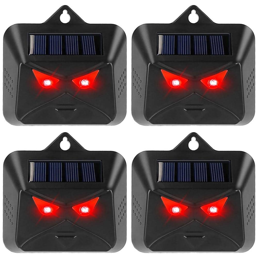4-Pcs Solar Predator Control Light, Animal Repeller for Outdoor with 4 Red LED Light - Hercitys