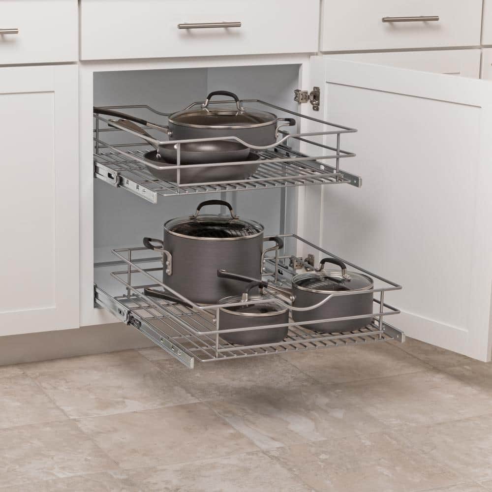 20 in. Double Tier Wire Soft-Close Pullout Baskets - Hercitys