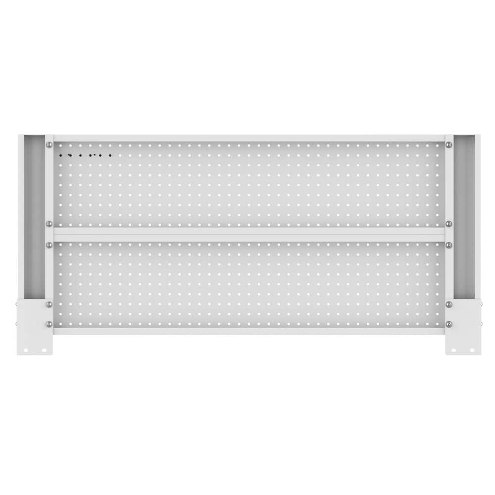 46 in. Gloss White Steel Pegboard Attachment - Hercitys