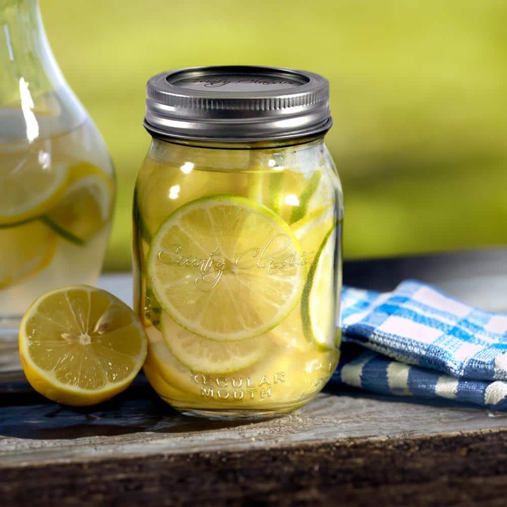 16 oz. Regular Mouth Glass Canning Jar (2 packs of 12) - Hercitys