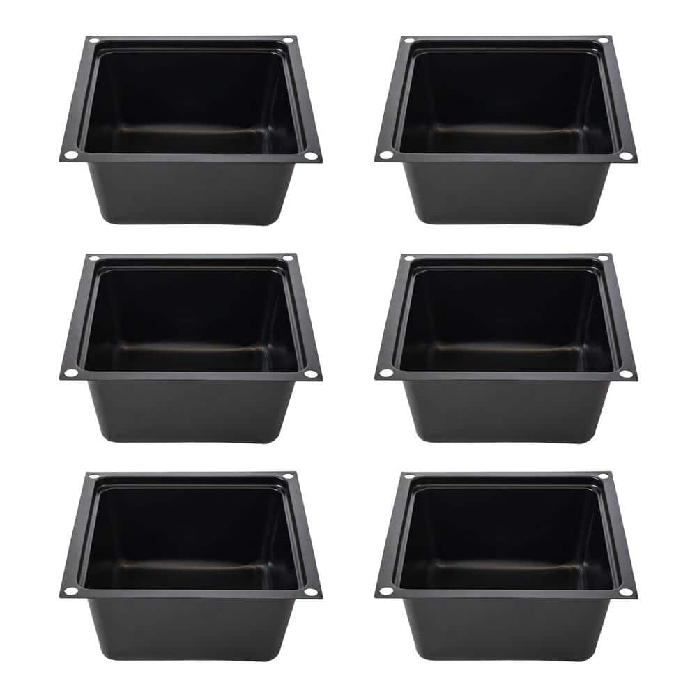 15 in. Black Plastic Multi-Purpose Utility Tub Box (6-Pack) - Hercitys