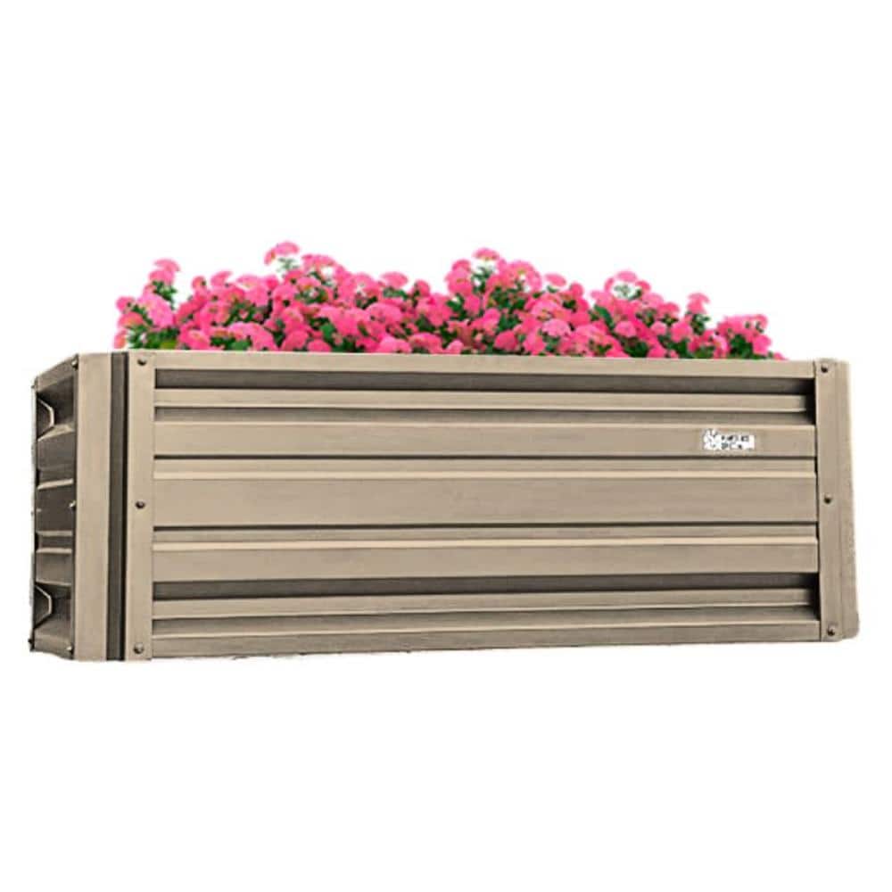 24 inch by 48 inch Rectangle Clay Metal Planter Box - Hercitys