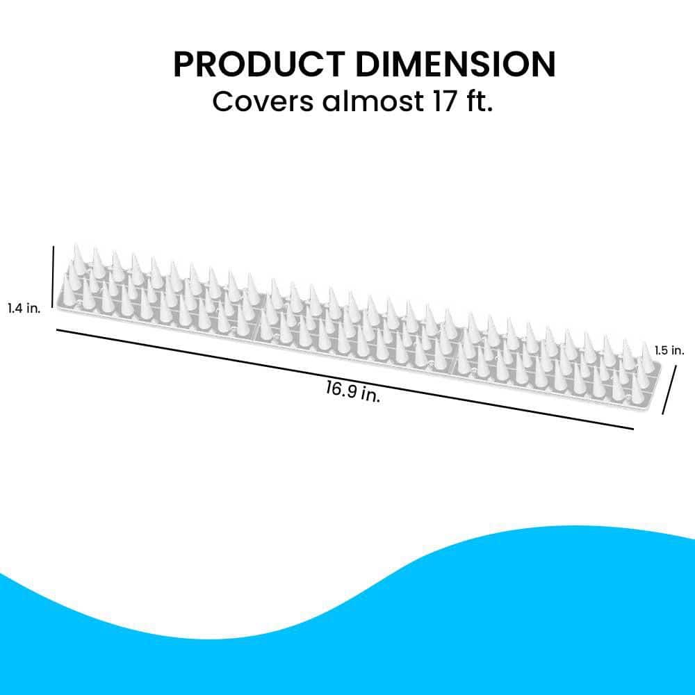 16.9 White Plastic Keeps a Pigeon Away Off Deterrent Plastic Fence Spikes Anti Cat Bird Spikes Strips Bird Repeller - Hercitys