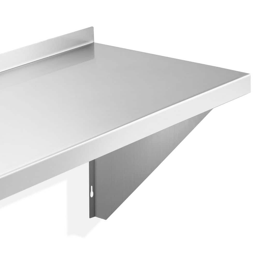 48 in. W x 14 in. D Stainless Steel Wall Mounted Shelf, Restaurant, Kitchen, Laundry, NSF Certified Garage Wall Shelf - Hercitys