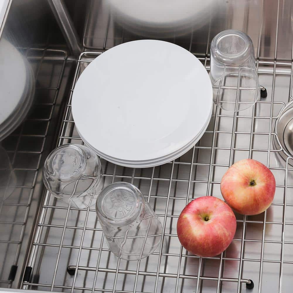 18.07 in. x 12.56 in. Center Drain Stainless Steel Sink Grid - Hercitys