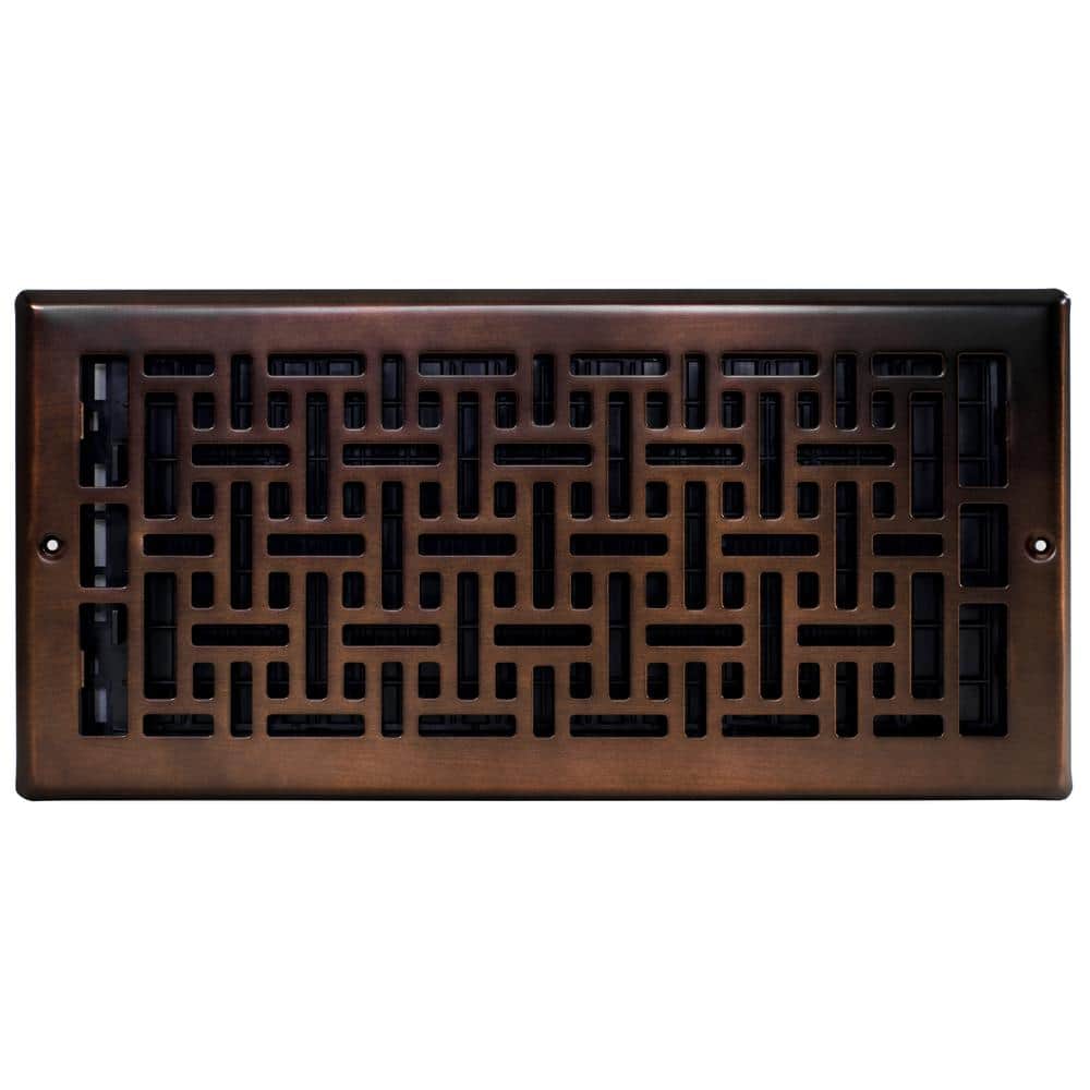 14 in. x 6 in. Oriental Bronze Wall Register - Hercitys