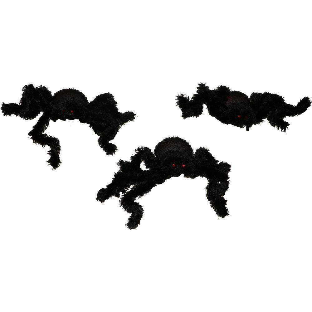 25 in. Light-Up Spiders with Red LED Bodies Halloween Yard Decoration - Hercitys