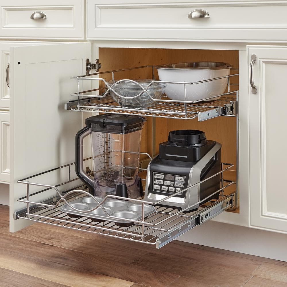 20 in. Double Tier Wire Pull-Out Basket - Hercitys