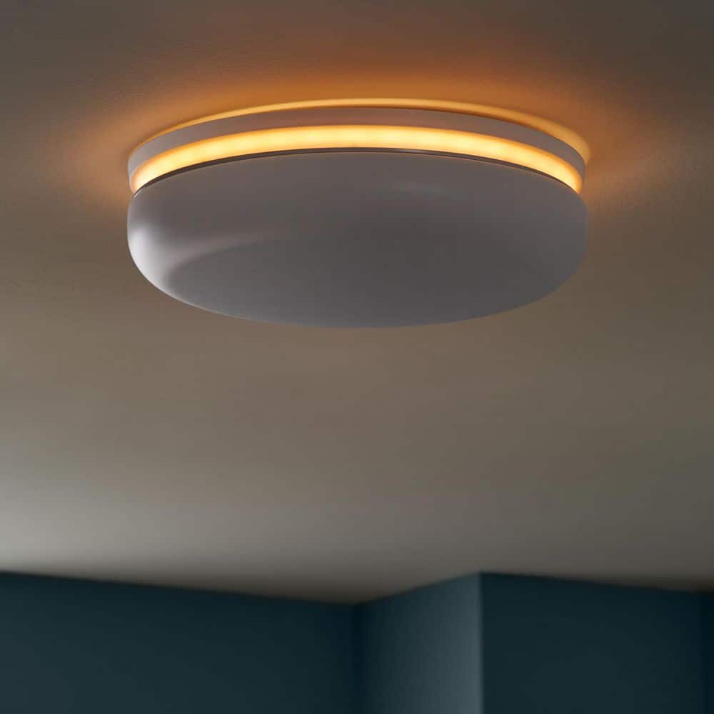 15 in. Light White Adjustable CCT and Brightness Integrated LED Ceiling Flush Mount Fixture with Night Light - Hercitys