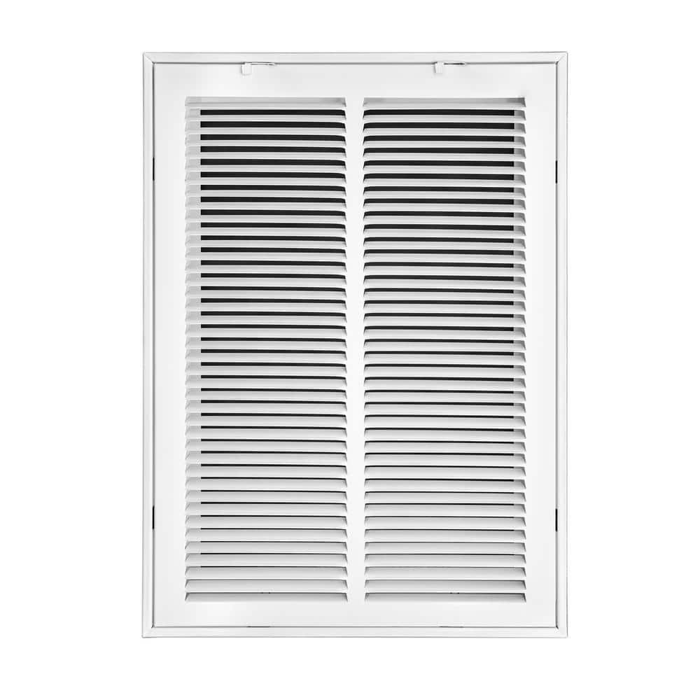 14 in. Wide x 20 in. High Return Air Filter Grille of Steel in White - Hercitys