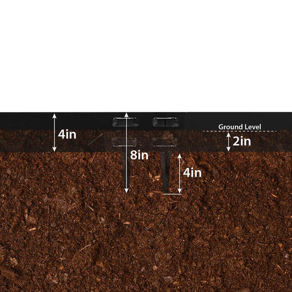 4 ft. L Black Metal Landscape Edging with 4 Stakes - Hercitys