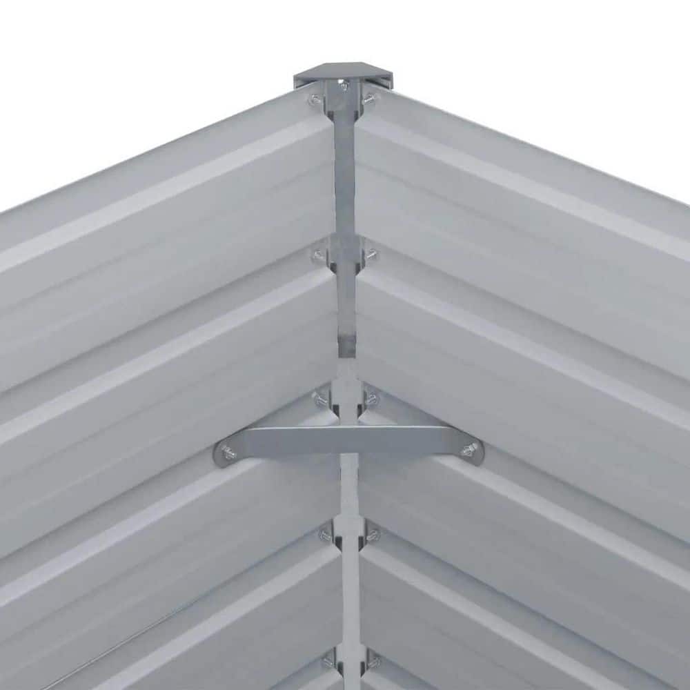 50.8 in. x 50. 8 in. x 18. 1 in. Raised Garden Bed, Metal Galvanized Steel, Gray - Hercitys
