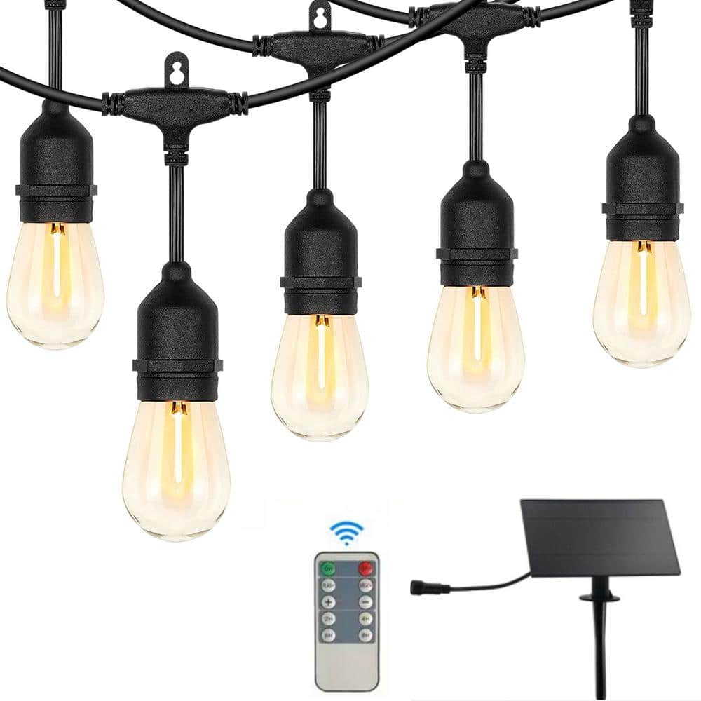 15 Bulbs 50 ft. Outdoor Solar LED Edison String -Light - Hercitys