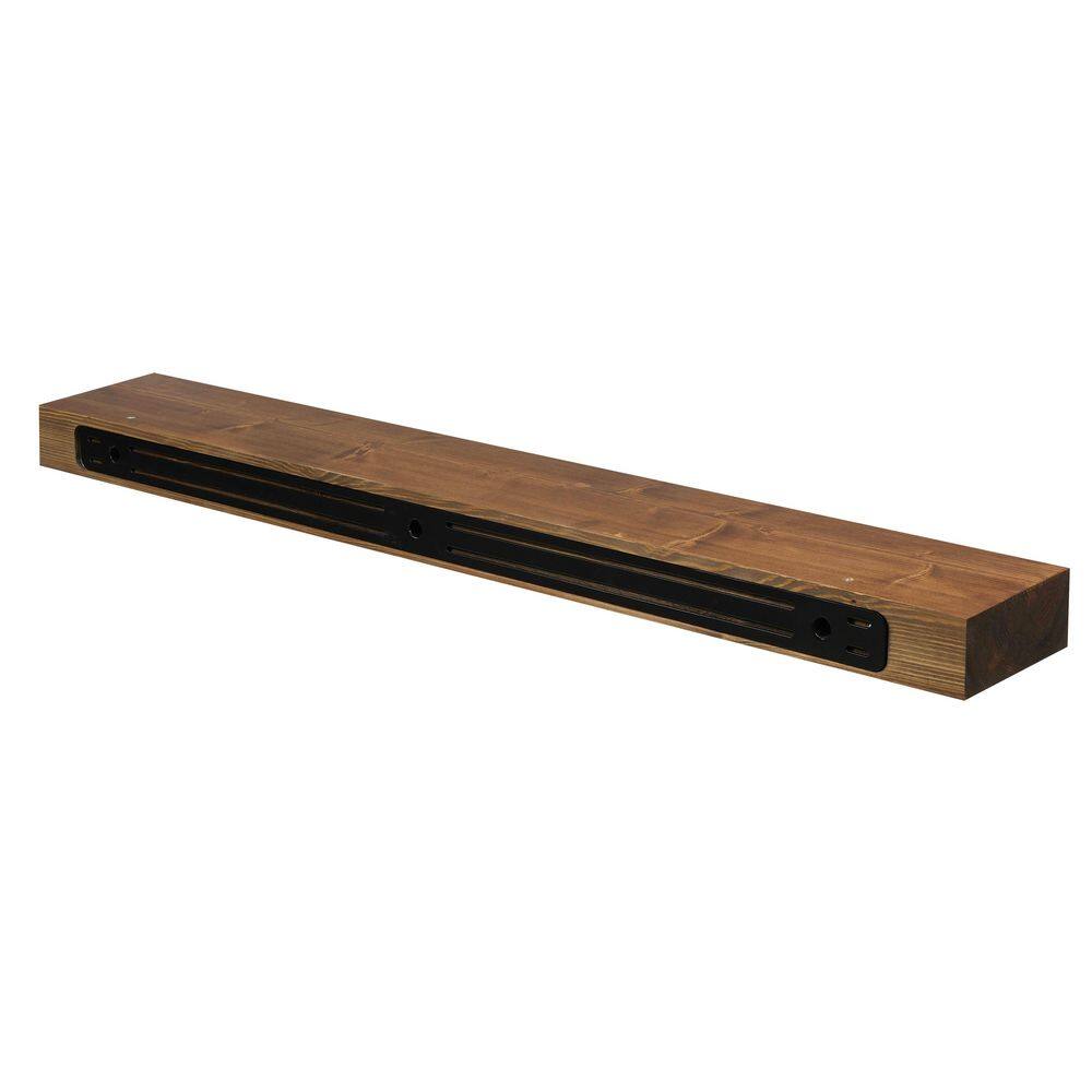 36 in. Dark Chocolate Timber Floating Shelf – Versatile Wood Mantel and Wall Shelf - Hercitys