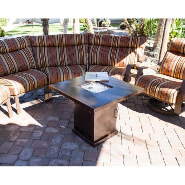 30 in. x 30 in. Propane Fire Pit in Hammered Bronze - Hercitys